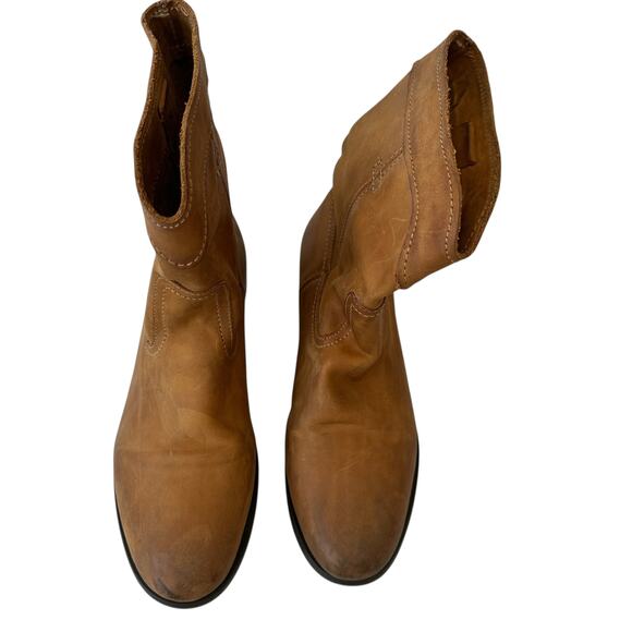 Frye Boots Cara Tan Brown Leather Ankle Boot Western Women's Size 7.5 8 - Picture 8 of 12